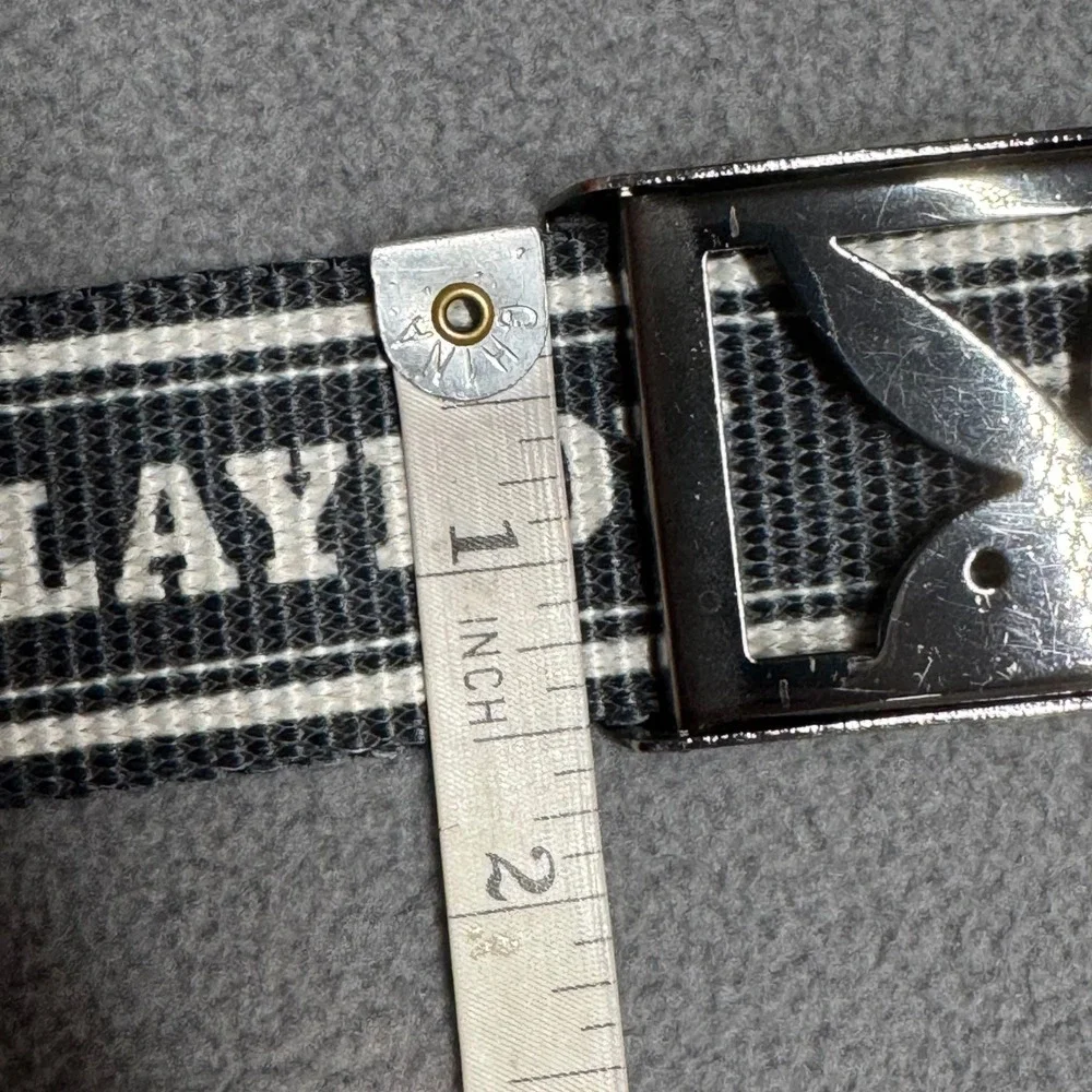 Playboy Spencers Web Belt Rabbit Head Logo Black White Japanese Kanji OS